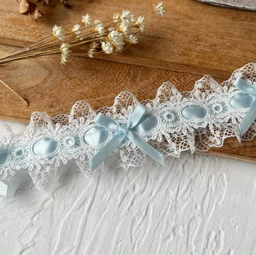 1 mètre de dentelle brodée bleue, rose, verte, noire, violette, café, avec nœuds, pour la décoration de vêtements DIY, largeur 3,8 cm