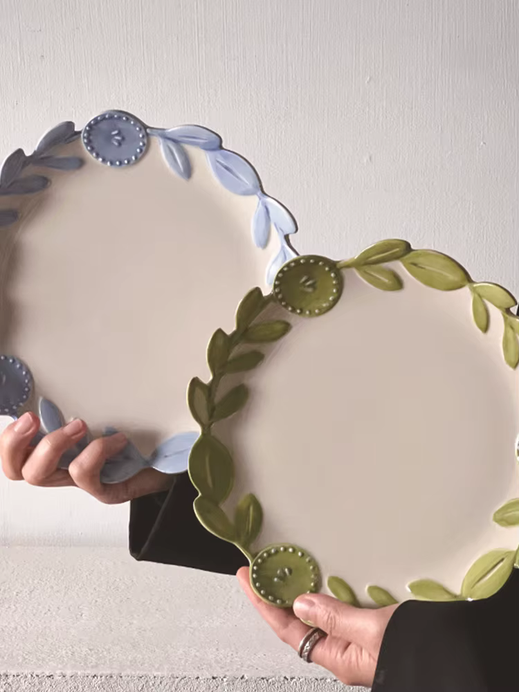 8 pouces rétro fruits assiette peu profonde
