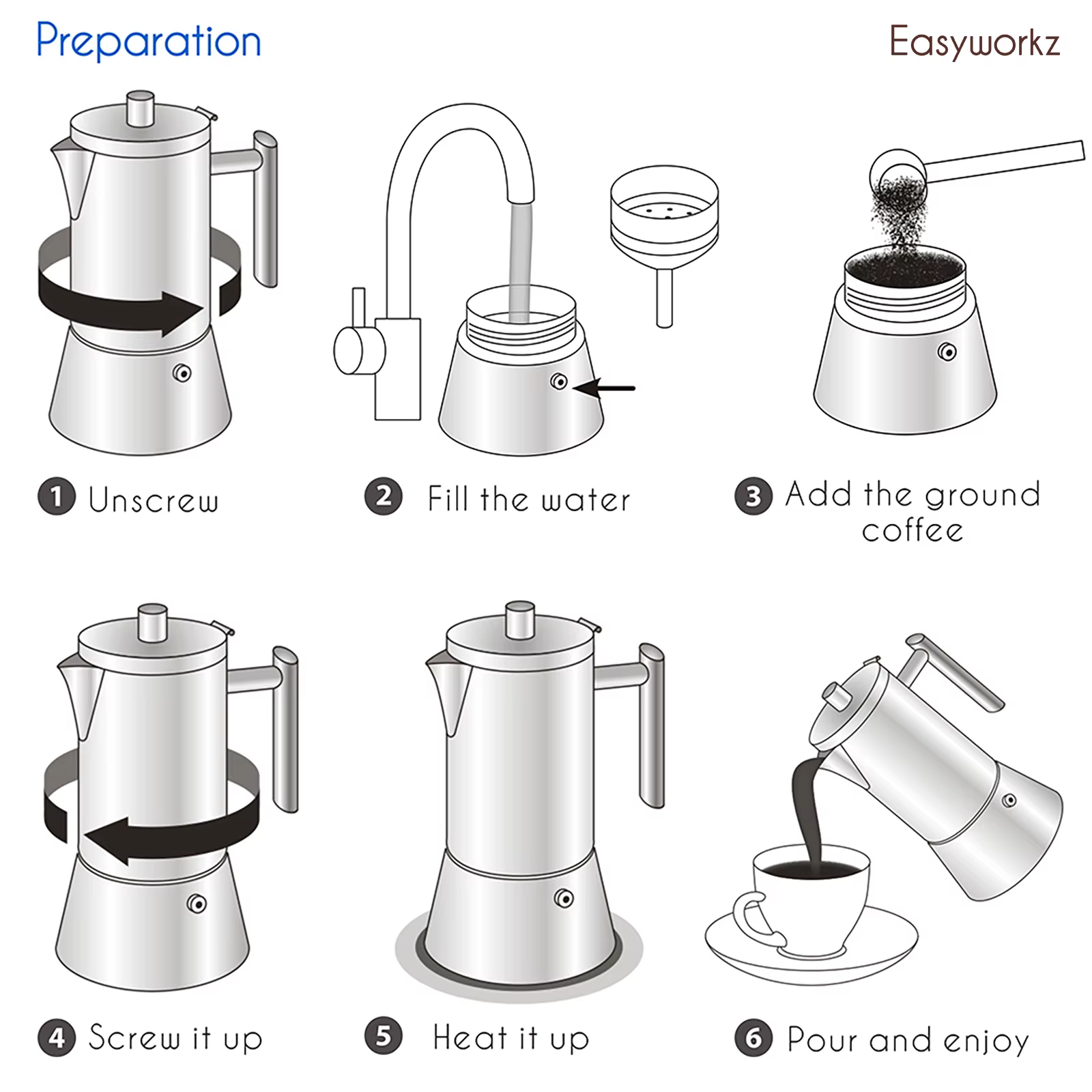 Easyworkz Diego cuisinière Machine à expresso en acier inoxydable