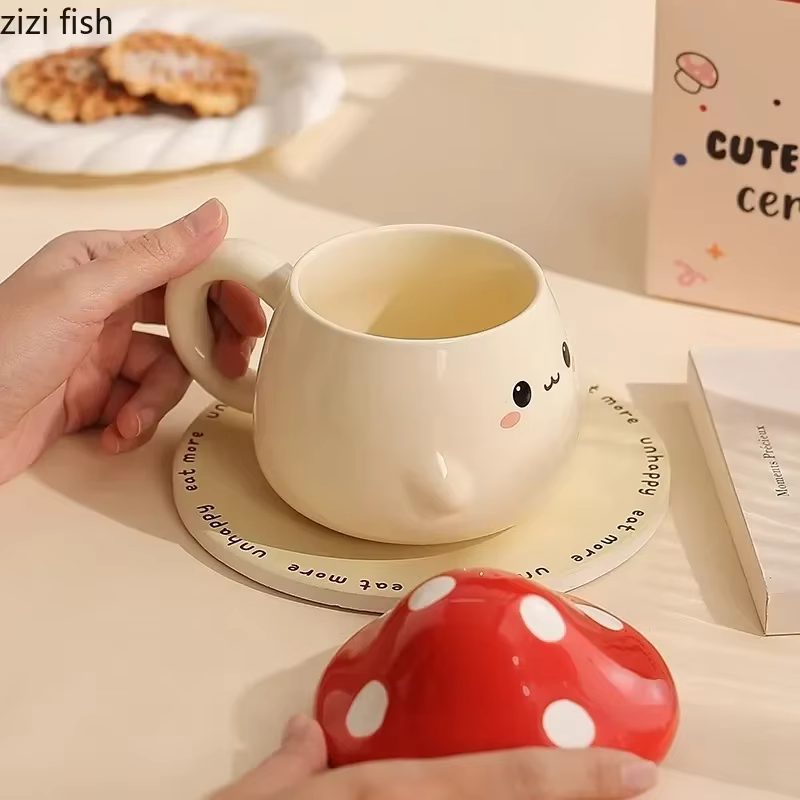 Tasse en céramique avec couvercle pour chambre plus lente