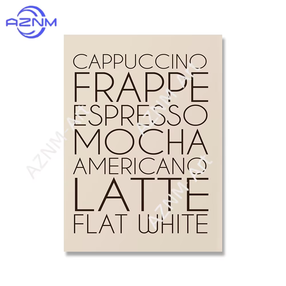 Lot de 1/6 tableaux/posters minimalistes sur le thème du café