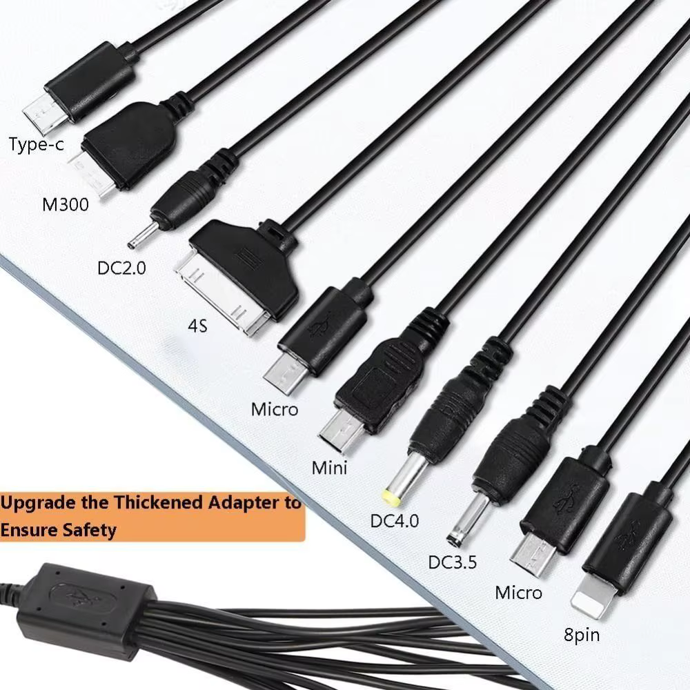 Câble de chargement multiple 10 en 1, 10 en 1, avec 10 Ports, usage simultané, câble de chargement multiple, multifonctionnel universel