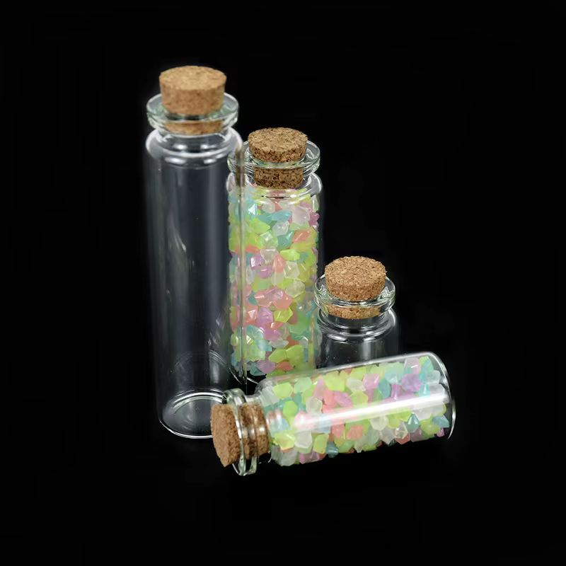 Lot de 5 mini-bocaux en verre transparent
