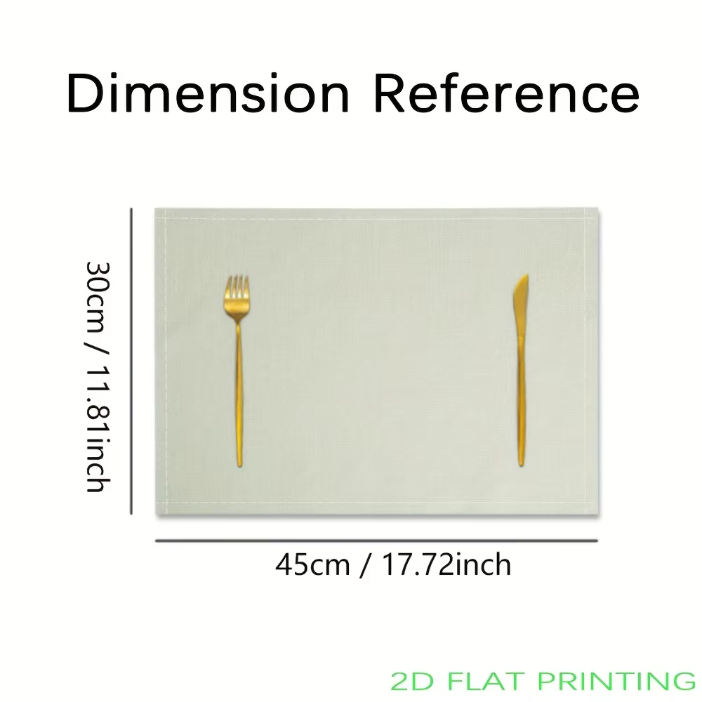 Napperons imprimés d'arbre de feuilles dorées d'impression plate 2D