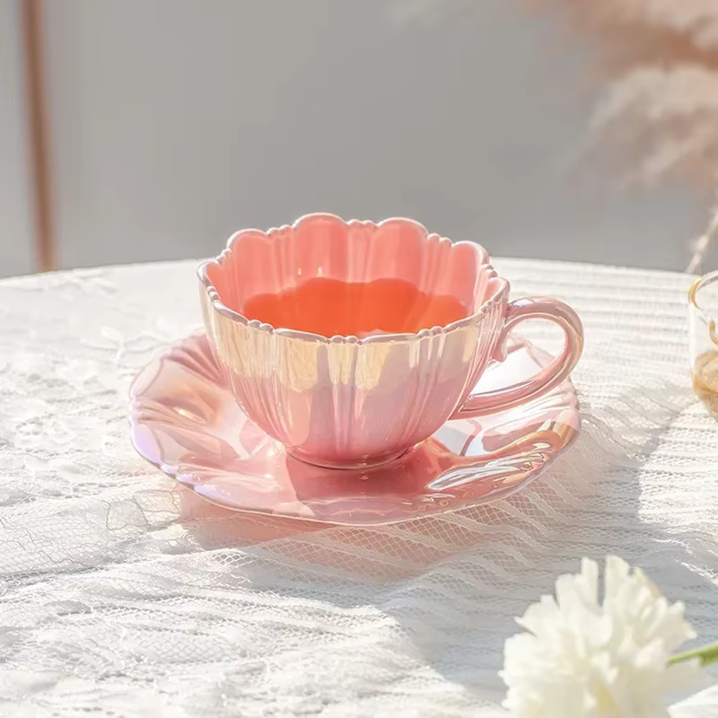 Tasse en céramique de pétale de perle