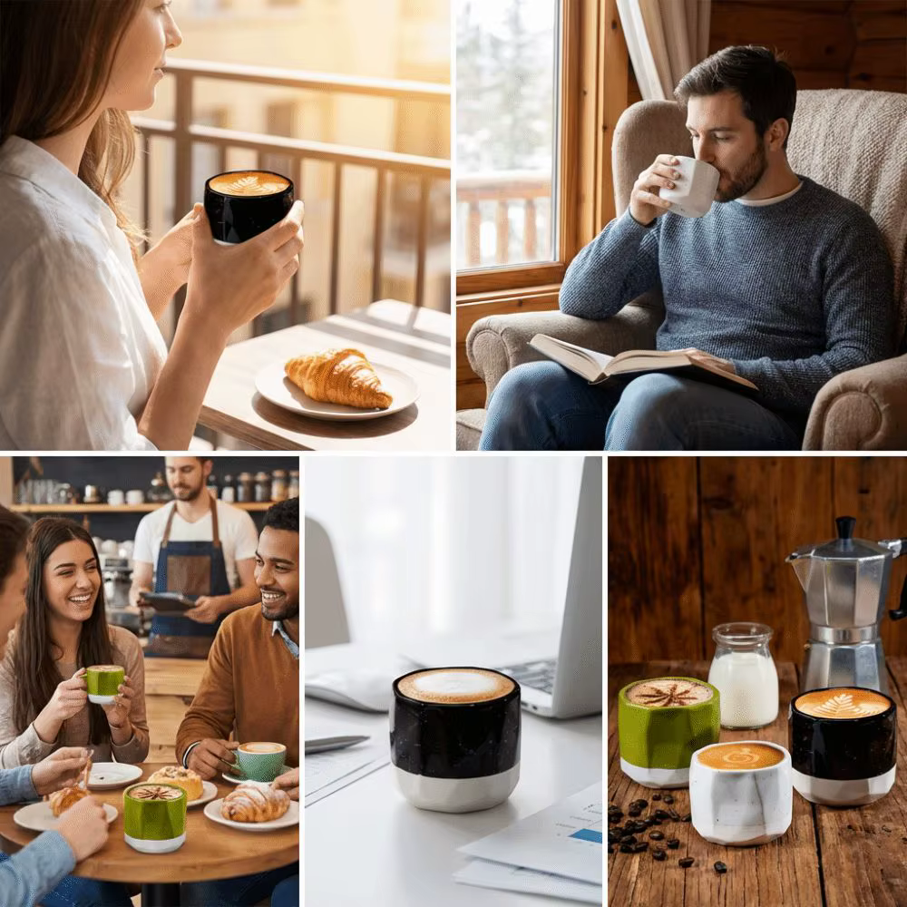 Tasse à café vintage en céramique