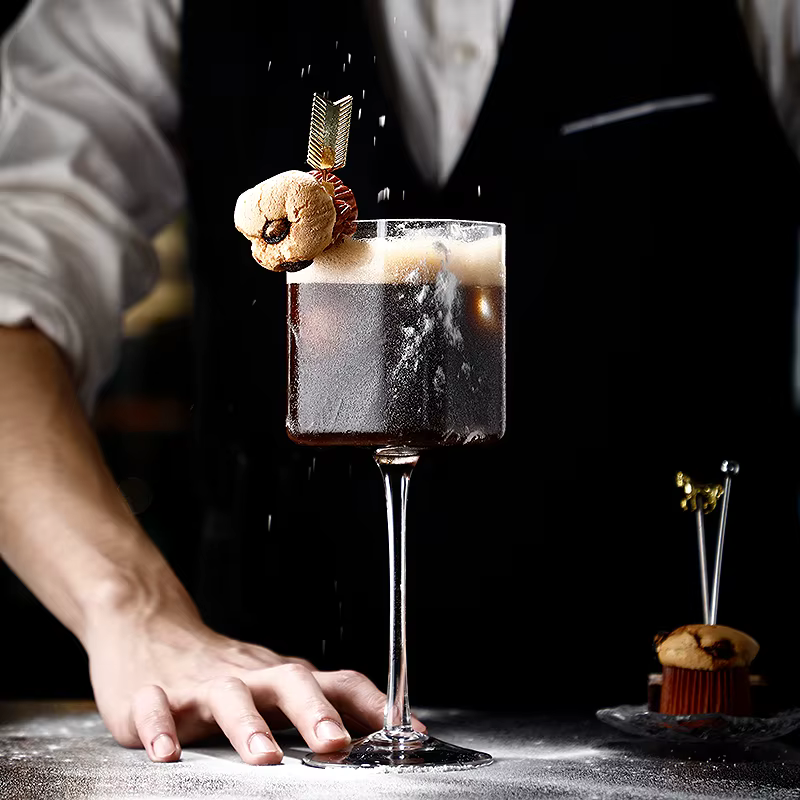 1/2 pièces verre à cocktail carré gobelet