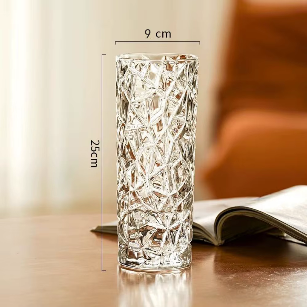 Vase en verre à motif de Glacier de luxe léger