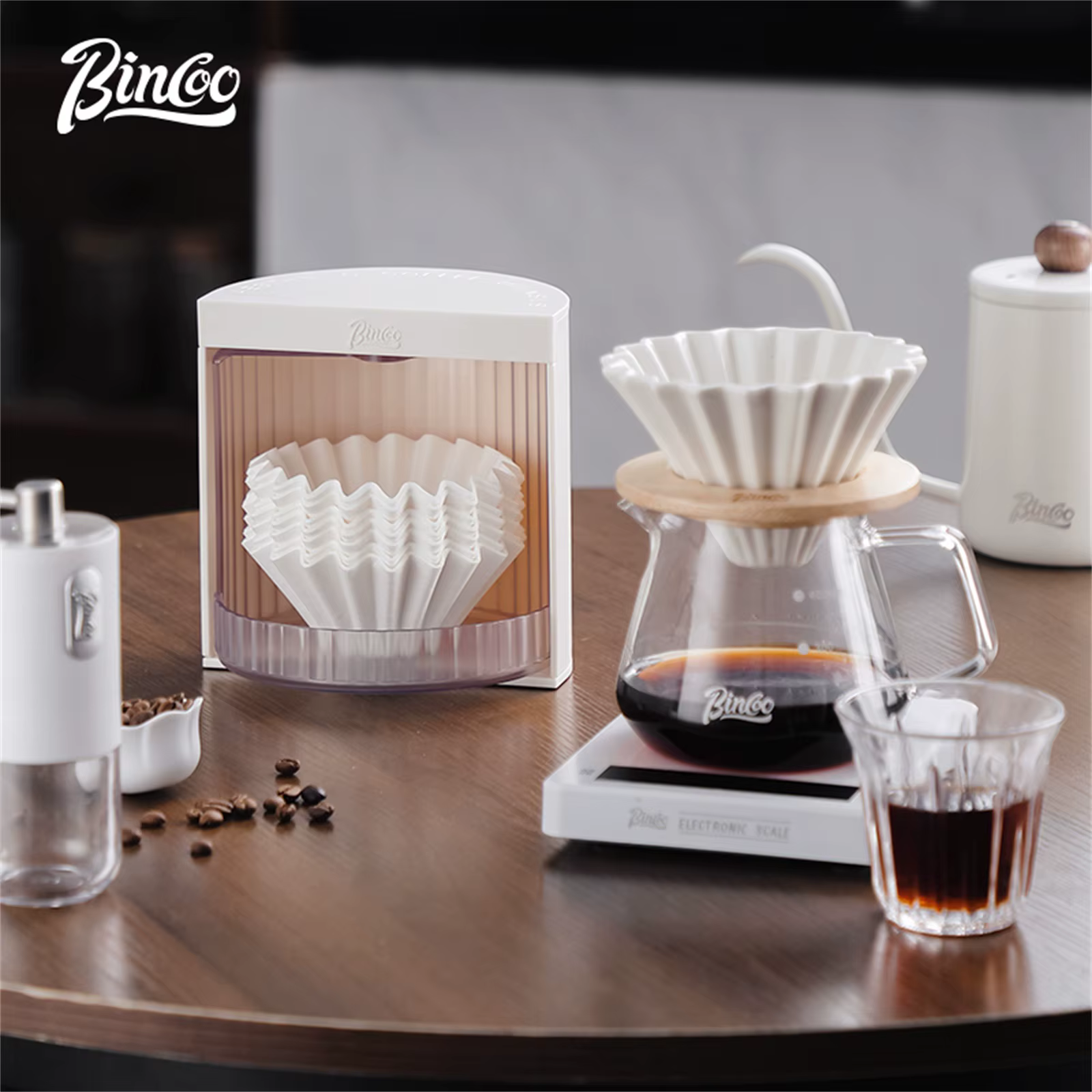 BINCOO café filtre papier boîte de rangement support gâteau