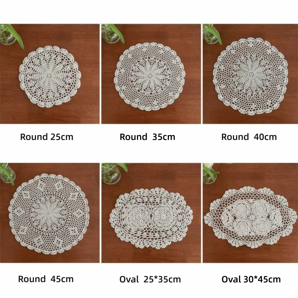 Nouveaux dessous-de-plat ronds ovales en crochet