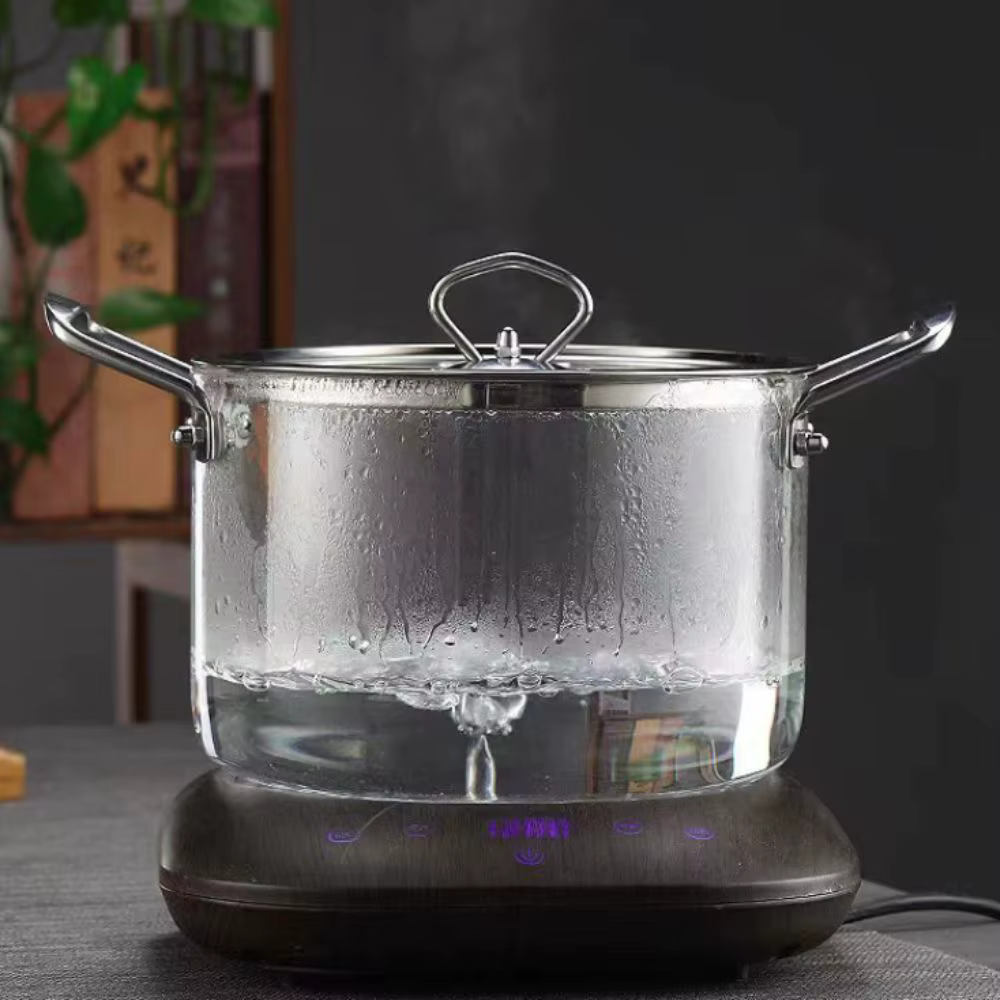 Verrerie moderne haute teneur en verre Borosilicate marmite transparente minimaliste casserole