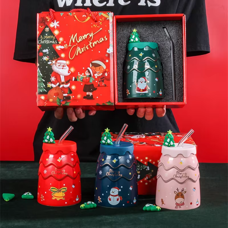 Tasses de Noël créatives en forme d'arbre de Noël