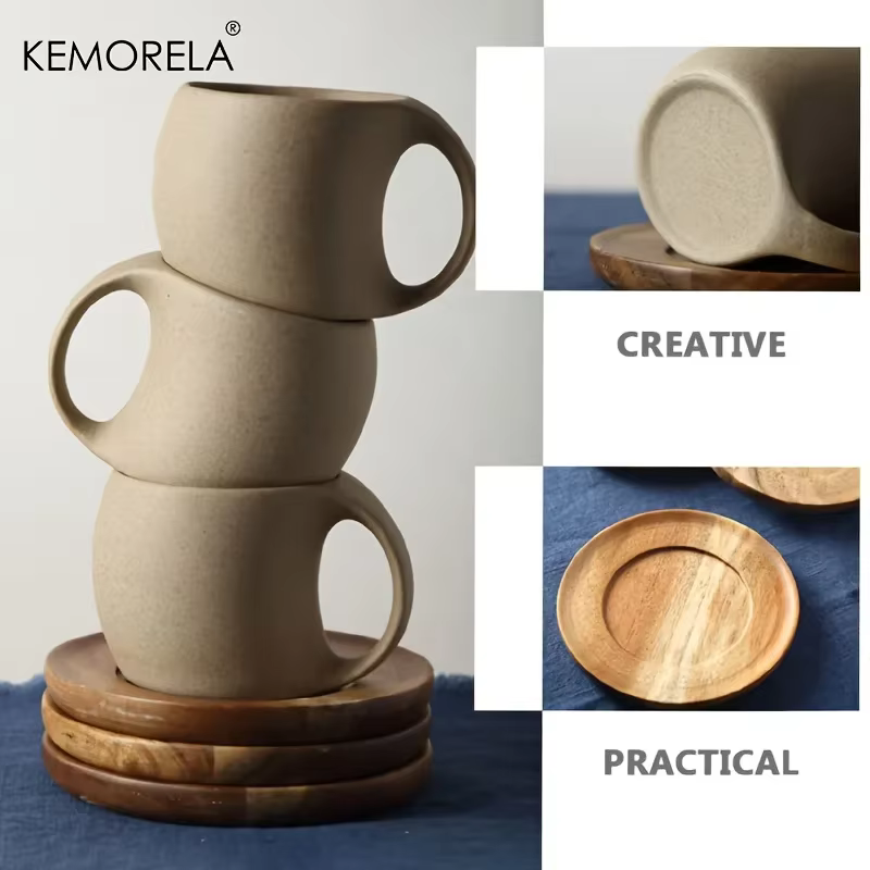 KEMORELA 220ml tasse à café en céramique et soucoupe ensemble