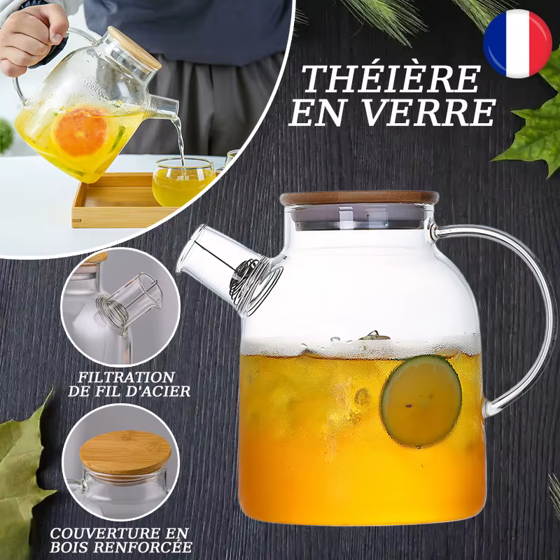 Théière en Verre Transparente Borosilicate