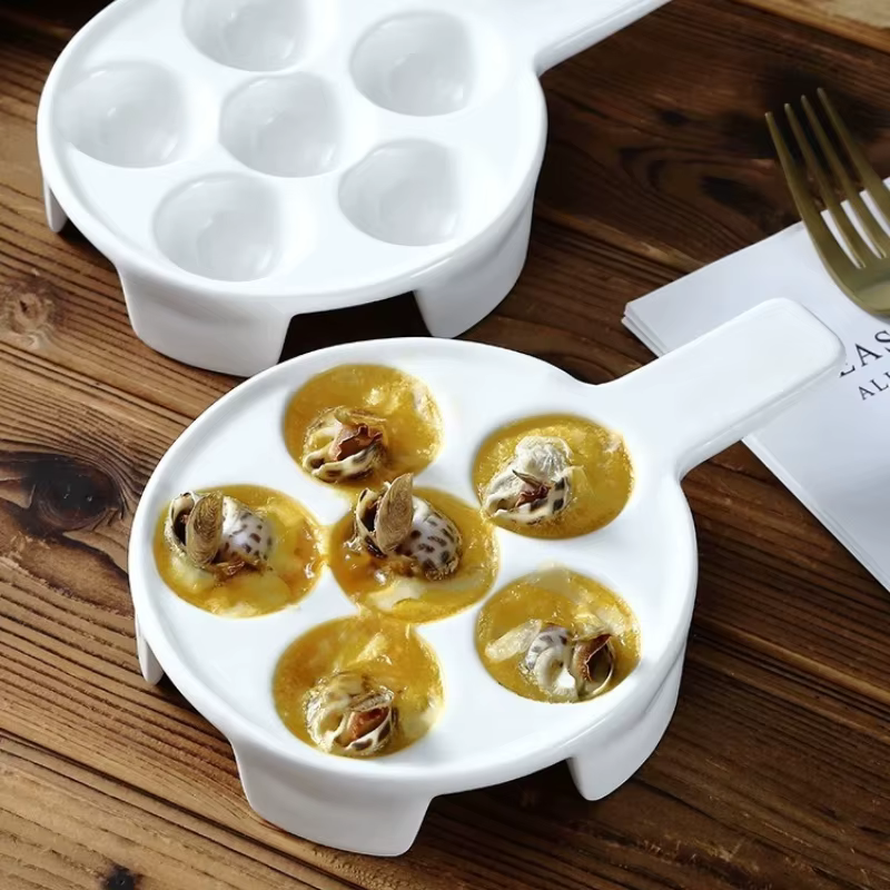 Assiette d'escargot cuite au four français