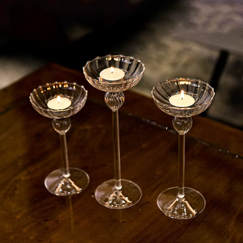 Bougeoir artisanal en verre