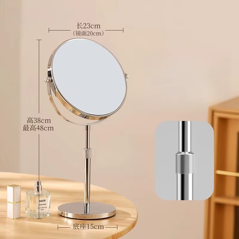 Miroirs muraux de vanité en verre pour salon, miroir sur pied esthétique rond de maquillage, accessoires de décoration pour la maison