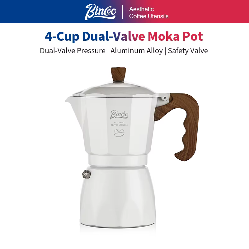 Bincoo – cafetière à expresso à double Valve en aluminium