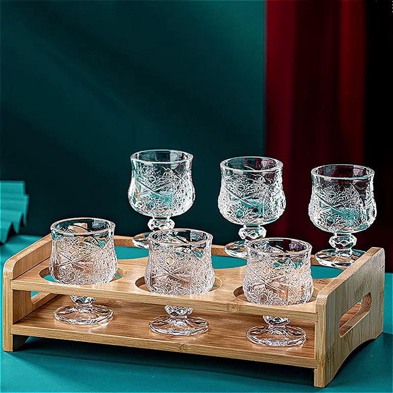 Verre à Cocktail exquis de 50ml, petit verre à vin sculpté Vintage, verre à vin doux Transparent, tasse à spiritueux, verres haut de gamme