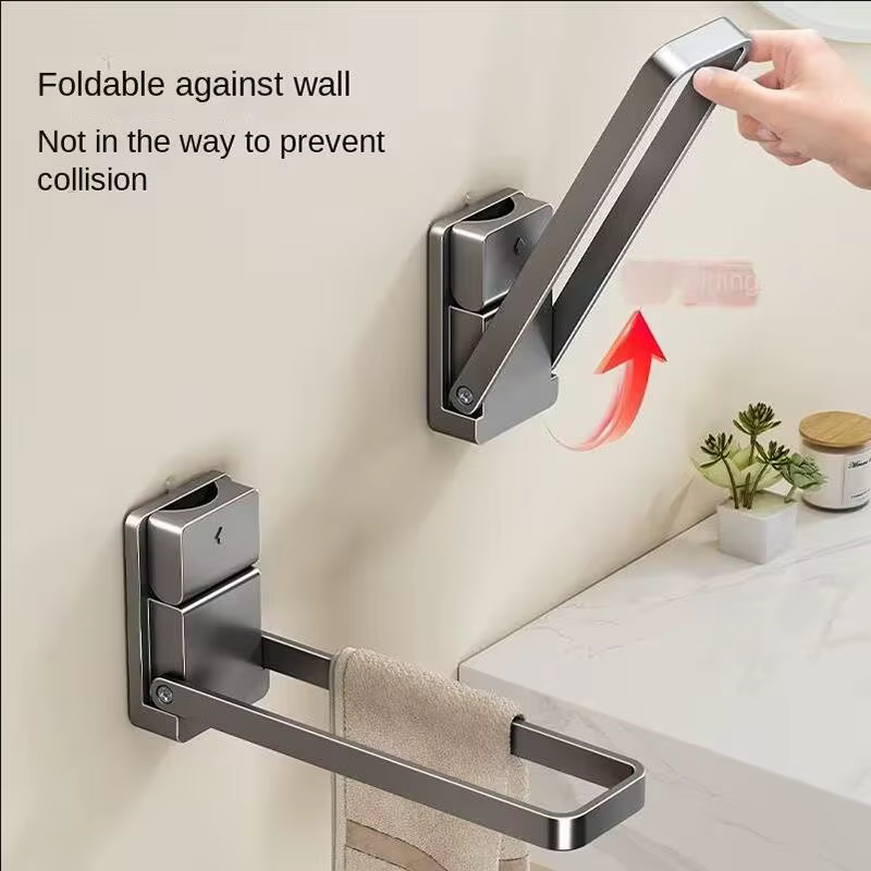 Porte-serviettes pliable à ventouse