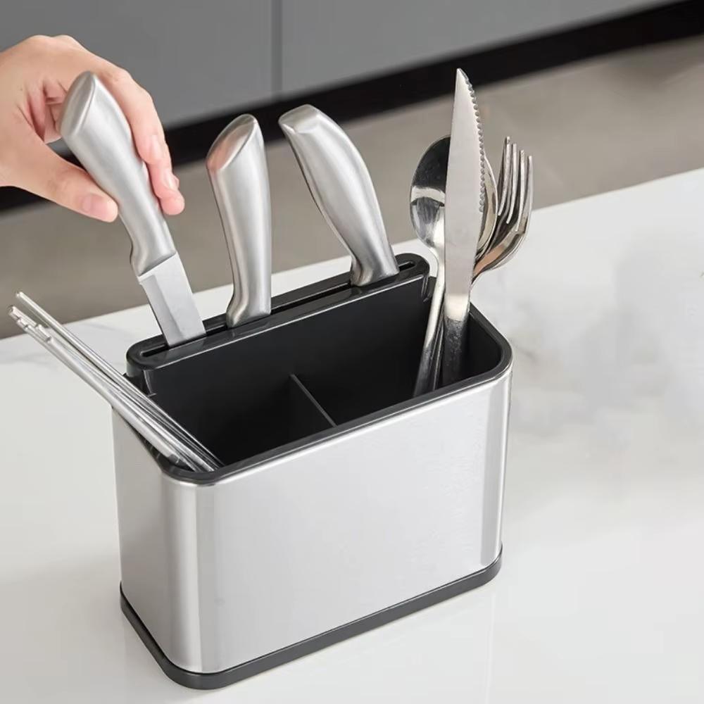 Boîte de rangement pour couverts en acier inoxydable
