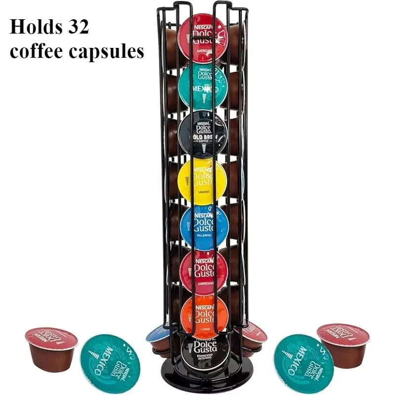 Peut contenir 32 pièces porte-capsules de café rotatif support de capsules