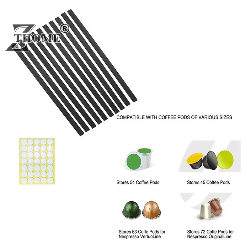 Bandes de rangement pour dosettes de café