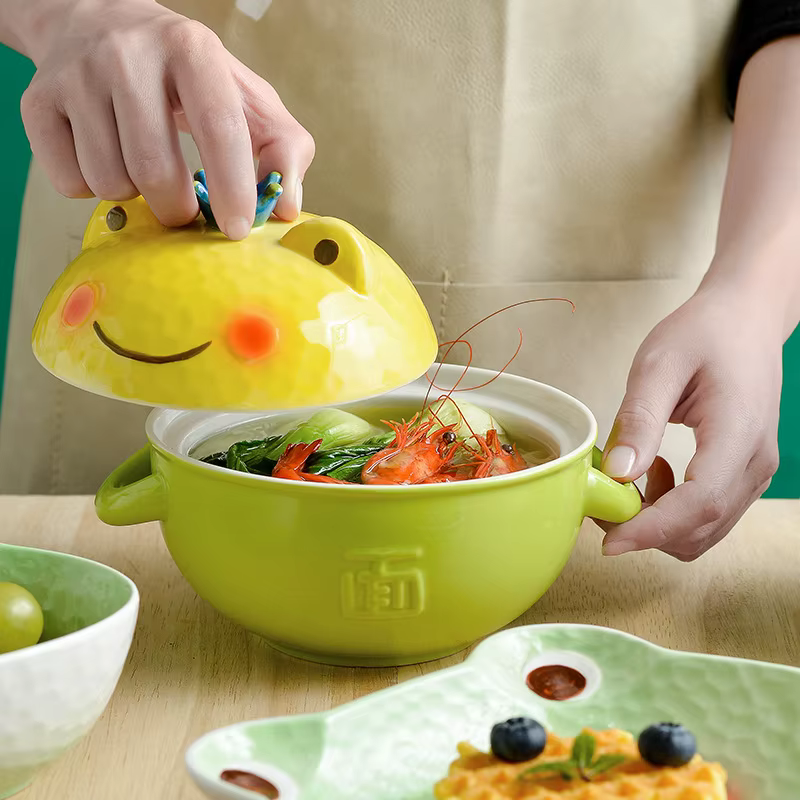 Ensemble de bols et assiettes en céramique de dessin animé japonais pour enfants