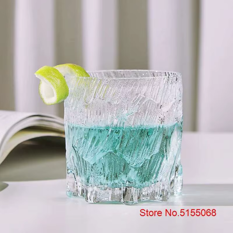 Glacier verre à whisky à l'ancienne Surface de glace mate