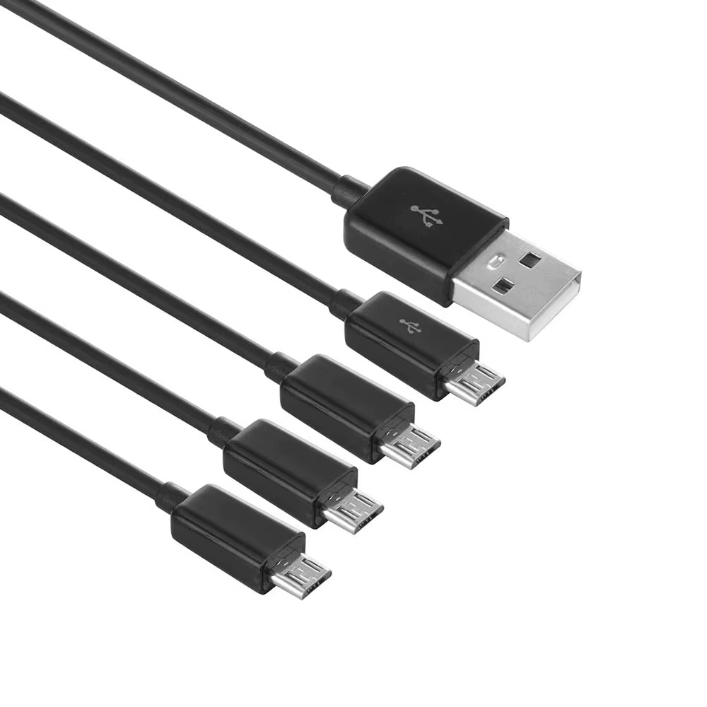 Câble de charge micro USB, 4 ports, répartiteur, prise en charge du diviseur de données