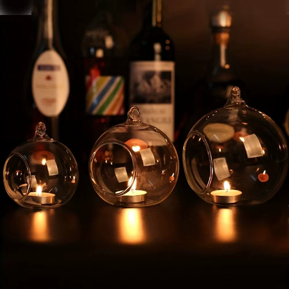 Boule creuse en verre pour bougie