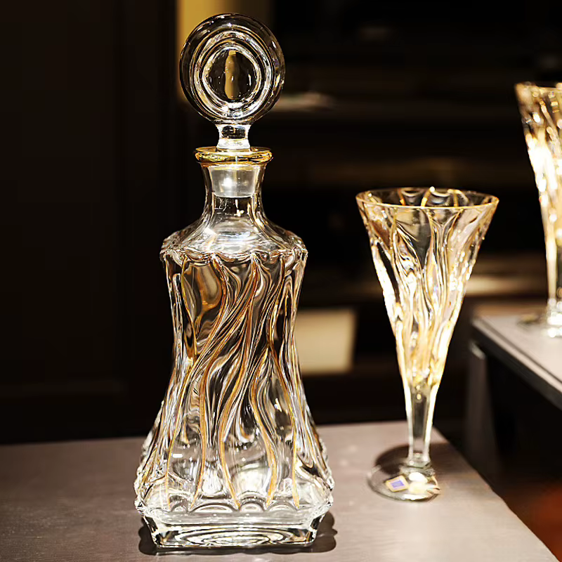 Verre à whisky en cristal doré tressé, grand verre à vin rouge, service à vin
