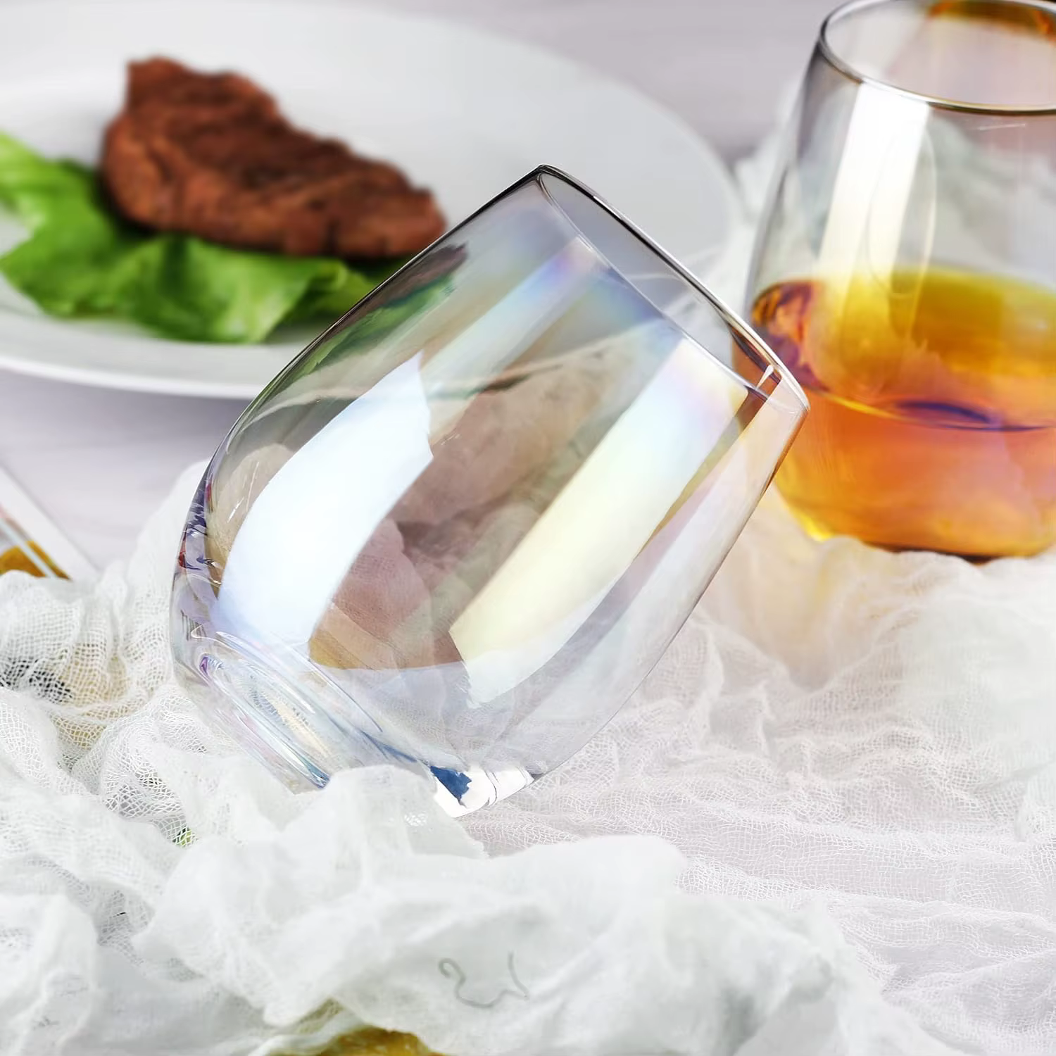 Verres à vin arc-en-ciel (ensemble de 2/lot de 4)-20 oz