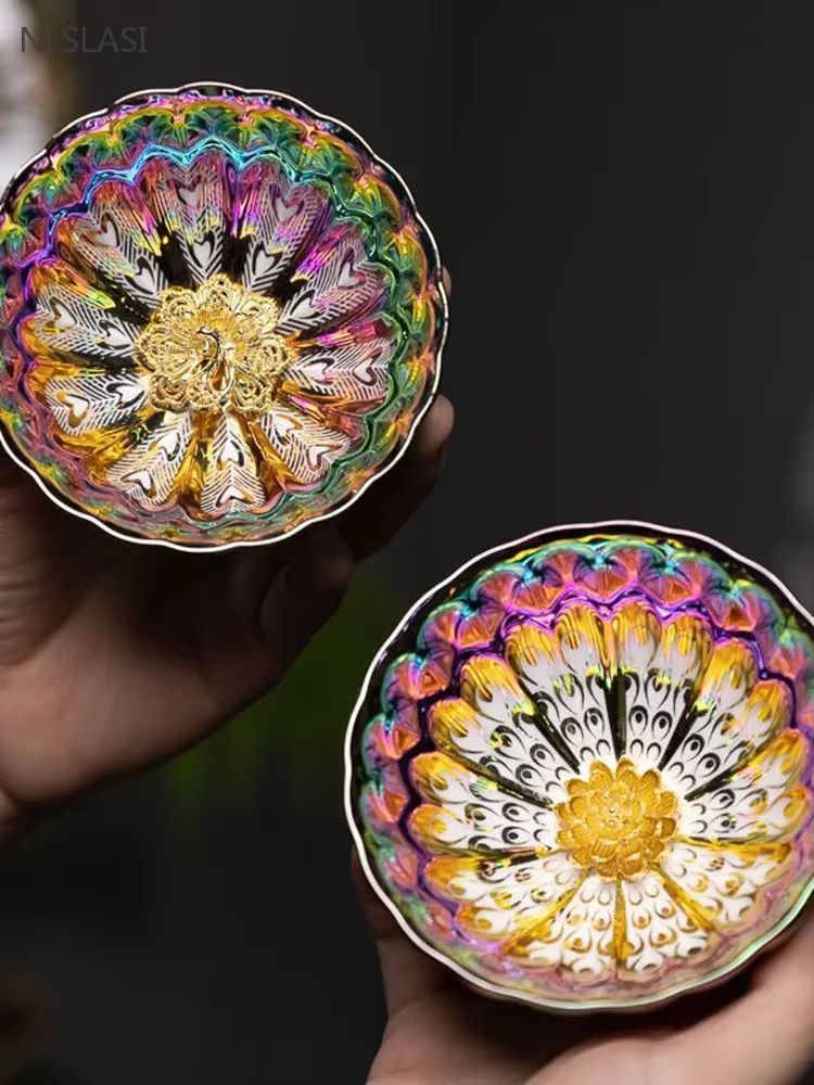 Tasse à thé paon colorée de 140ml