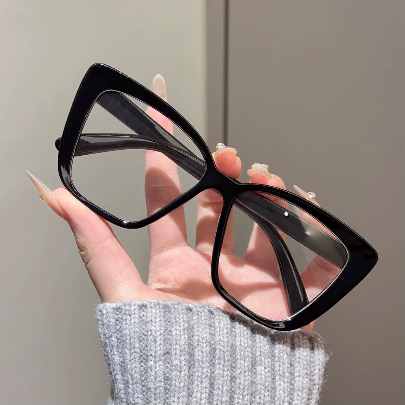 Lunettes transparentes efficaces, unies, à grande monture, surdimensionnées pour un usage quotidien, paramètres professionnels, temps d'écran