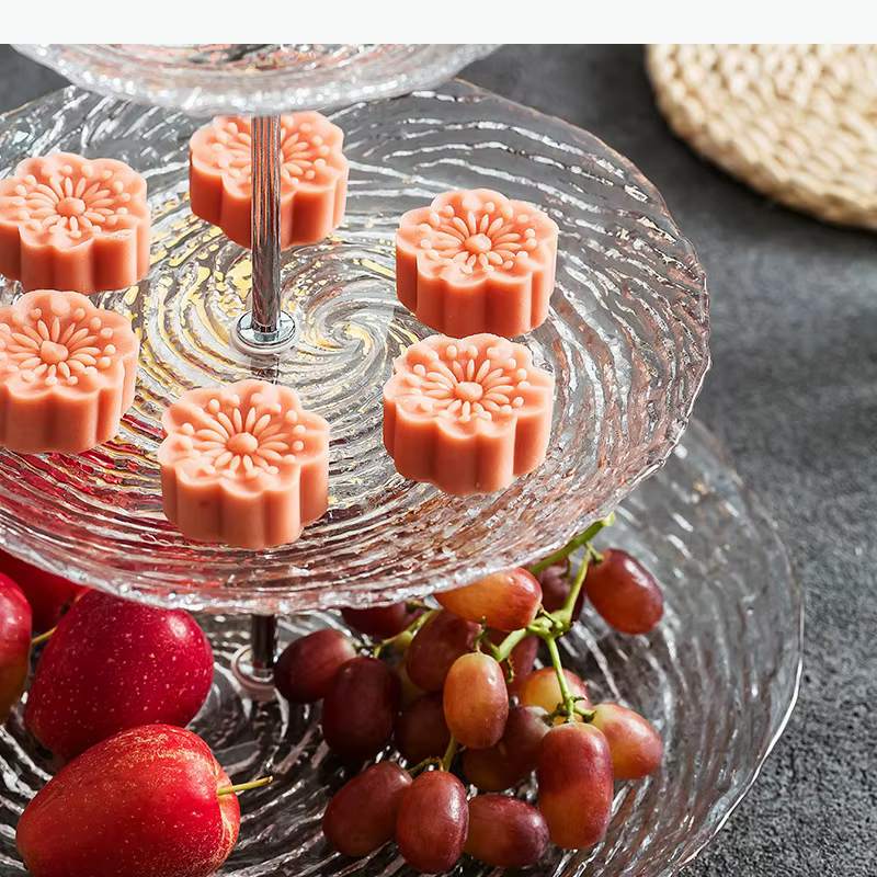 Plateau à fruits en verre à motif spiralé à 3 étages, plateau créatif pour desserts et gâteaux, plateau pour fruits secs, plateau de service, vaisselle de cuisine moléculaire