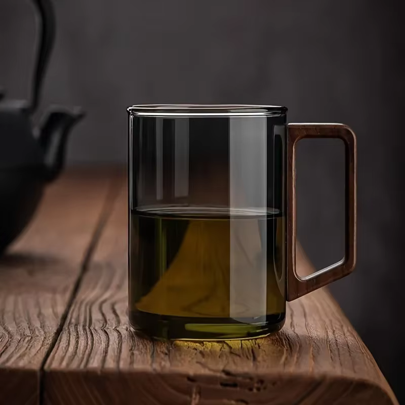 Tasse en verre résistant à la chaleur de grande capacité de 400ml