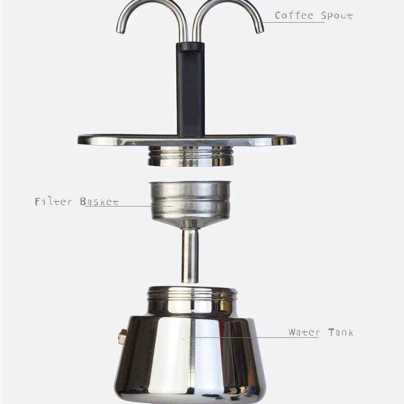 Cafetière Italienne en Acier Inoxydable 100