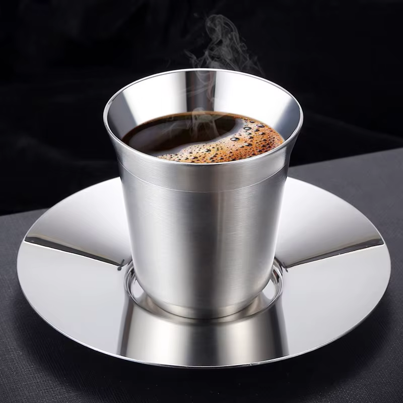 1 pièces 80ml 160ml 250ml Mini tasses à café de haute qualité en acier inoxydable Double paroi