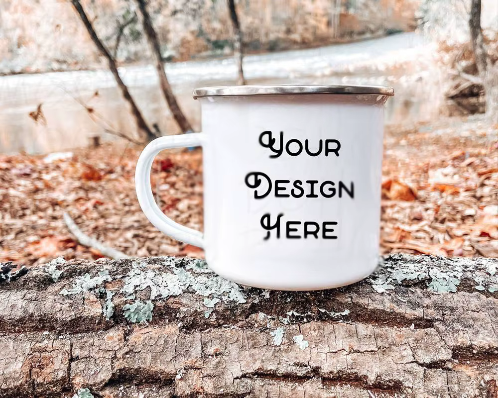 Nom personnalisé tasses Logo privé Texte Émail Tasse À Café Imprimé Magasin Société