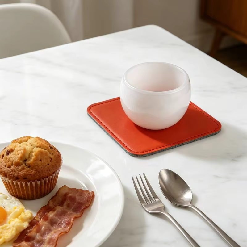 Sous-verres carrés en PU résistant à chaleur