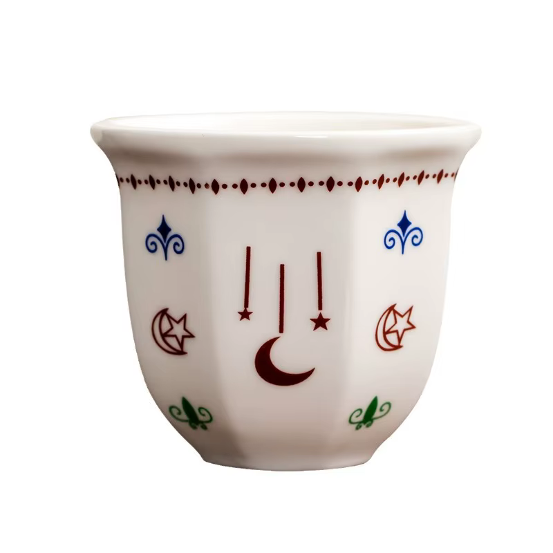 Tasse à café en céramique en forme d'étoile et de lune