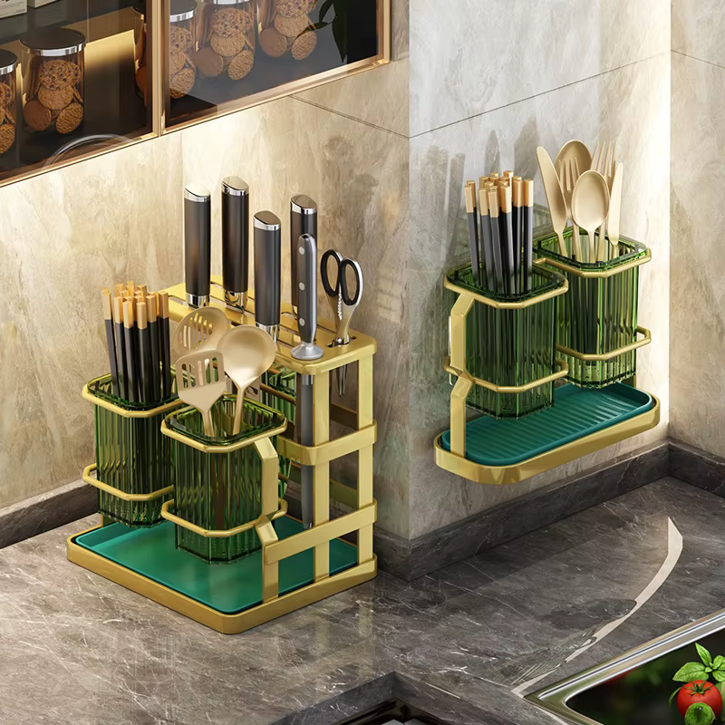 Porte-couverts mural pour dessus de seau de cuisine