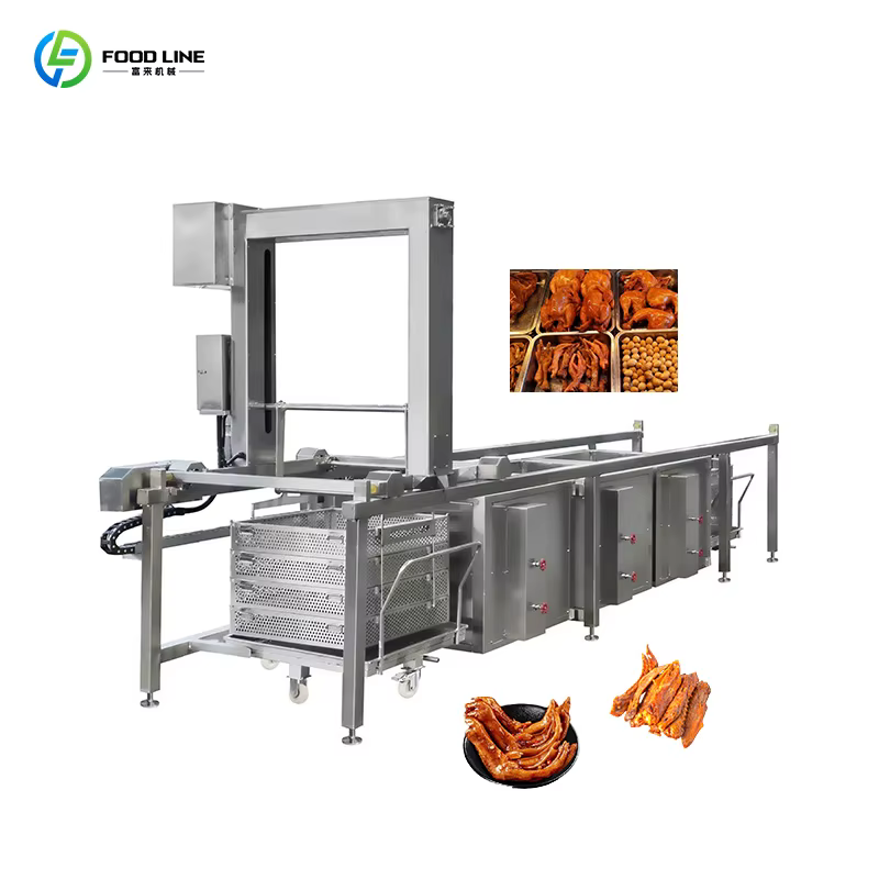 Chaîne de cuisson continue pour viande (bœuf et mouton) – Machine de cuisson industrielle pour cantines – Équipement de transformation alimentaire personnalisable