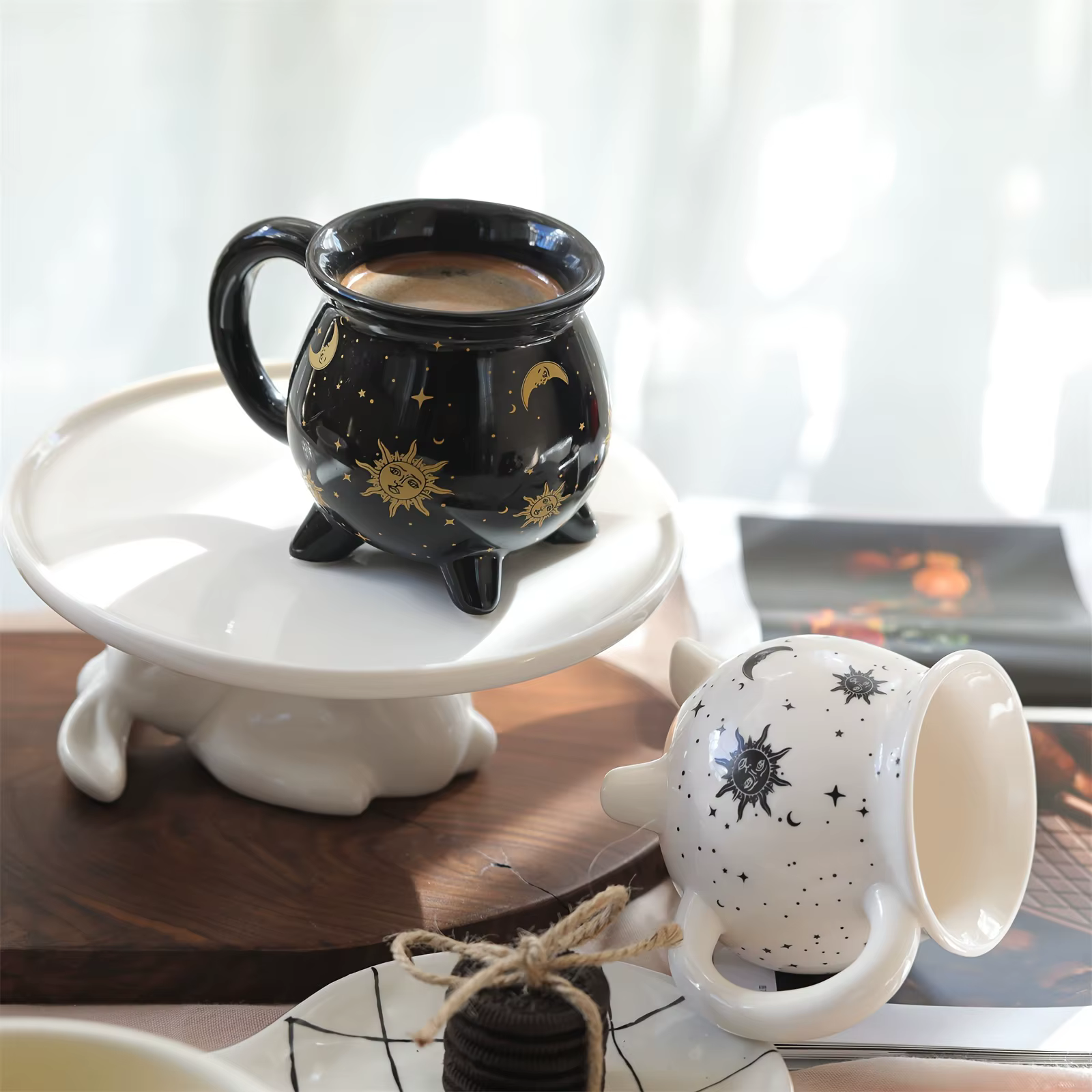 350 ml/11.8 oz soleil lune étoiles tasse à café Divination brassage en forme