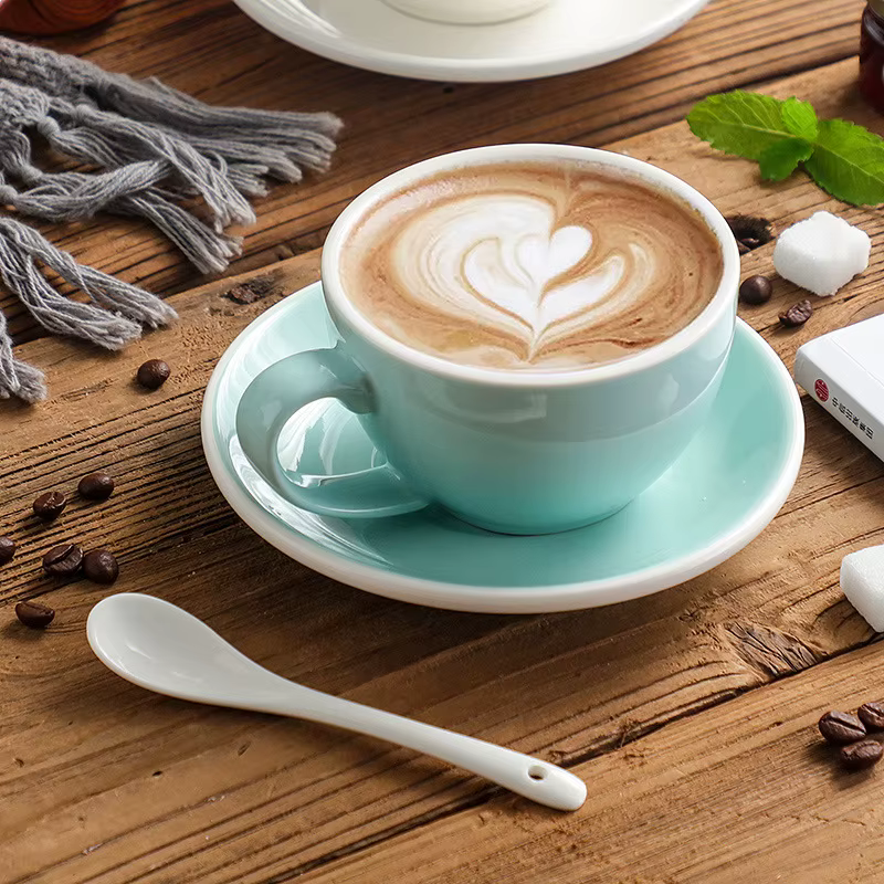 Ensemble de tasses à café et soucoupes en céramique de 300ml