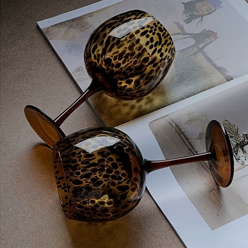 Verres à vin léopard Vintage