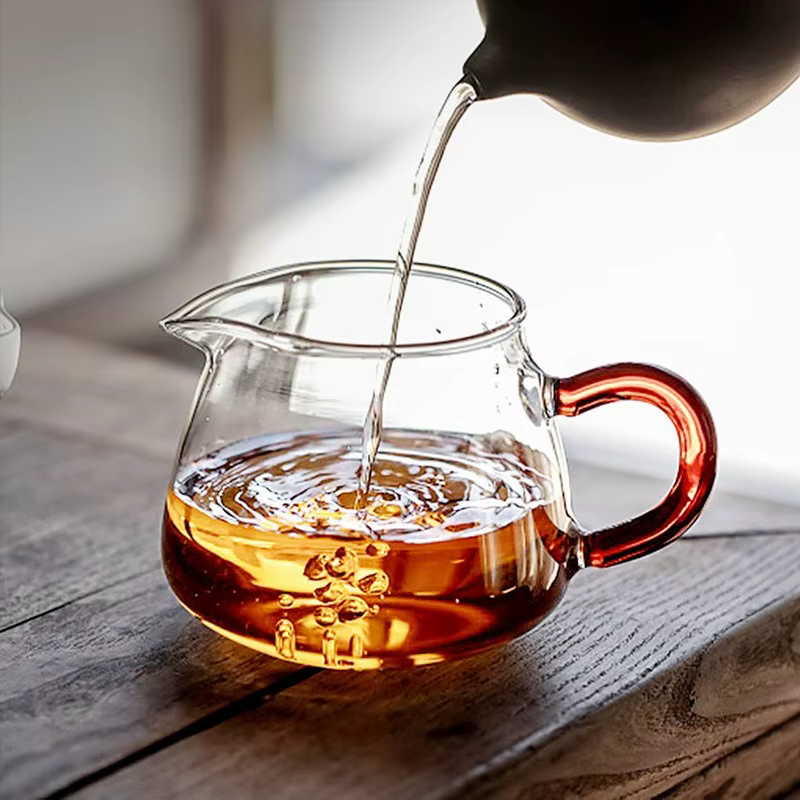 Tasse juste en verre résistant à la chaleur de Style chinois avec poignée