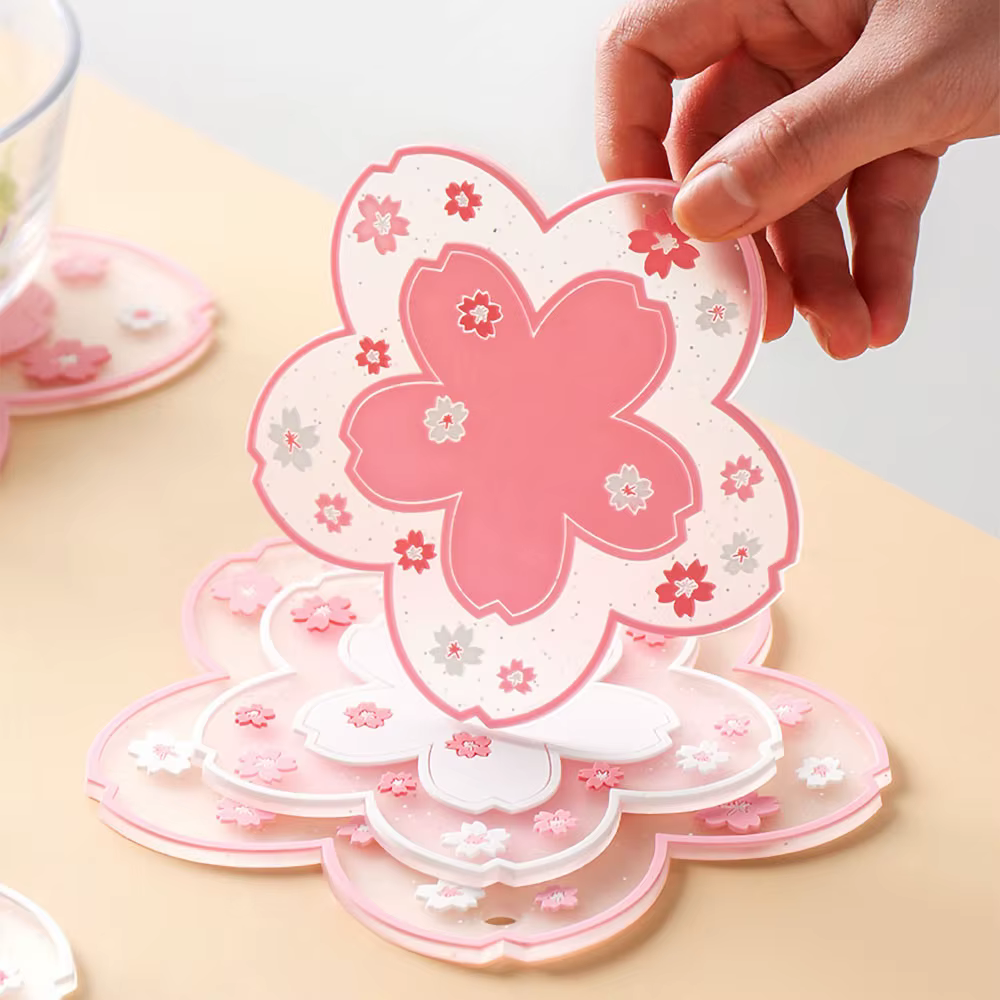 Dessous de verre en forme de fleur Kawaii