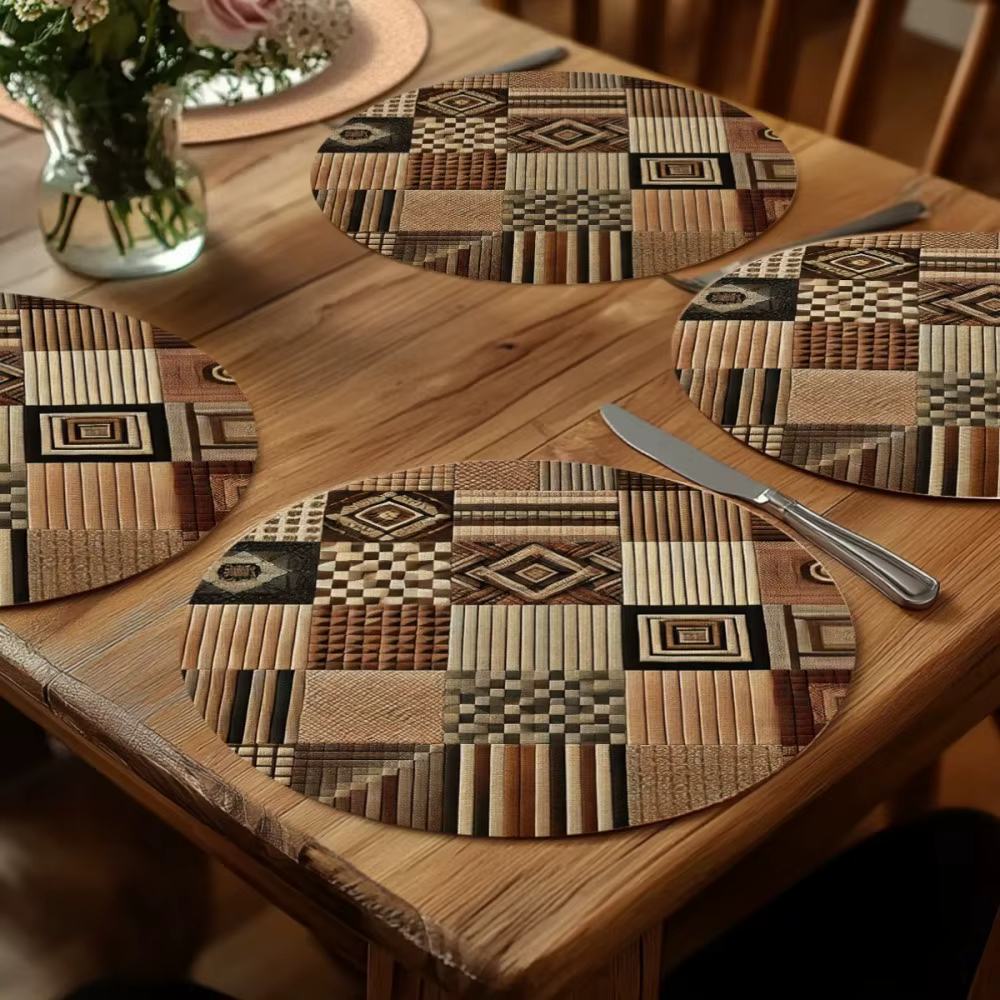 VIKAMA – sets de table ronds à motifs géométriques